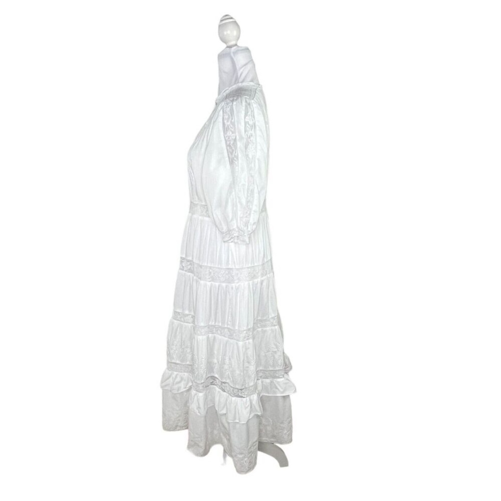 LoveShackFancy X Target Phoebe Button Up White Eyelet Lace Midi Dress - Picture 4 of 12